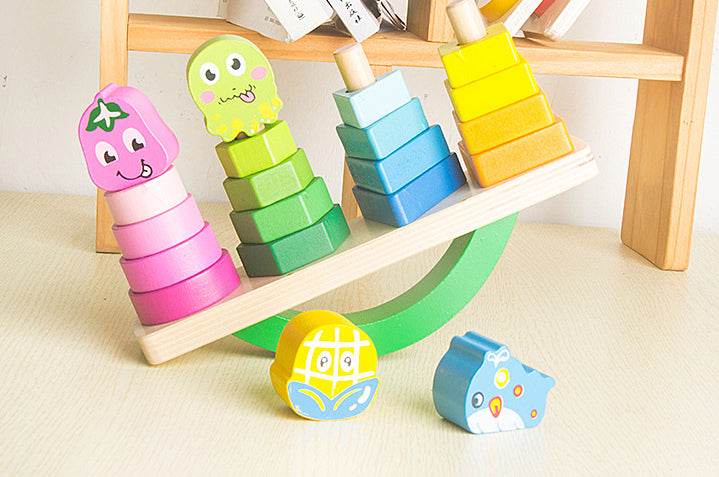 Bloques de Madera para Apilar y Balancear – Juego Educativo Montessori