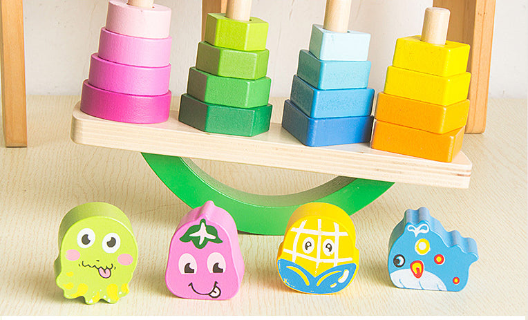 Bloques de Madera para Apilar y Balancear – Juego Educativo Montessori