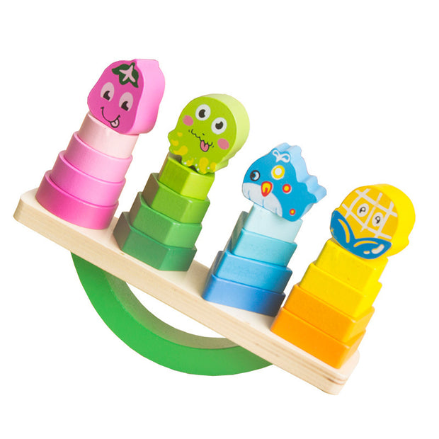 Bloques de Madera para Apilar y Balancear – Juego Educativo Montessori