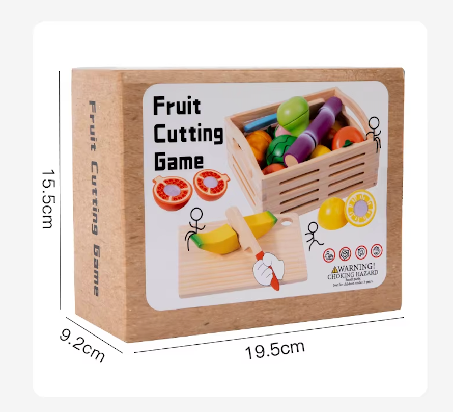 Canasta de Frutas de Madera – Juego Montessori Educativo