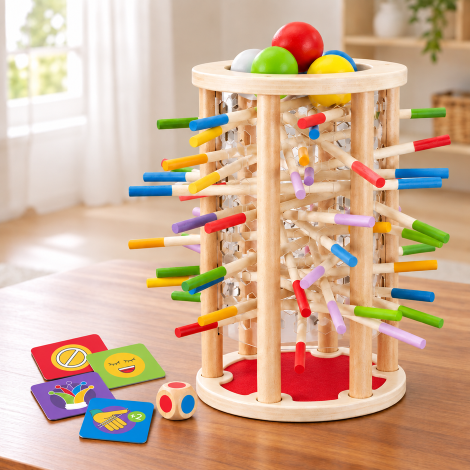 Torre de Palitos Montessori Ball Fall – Juego de Estrategia