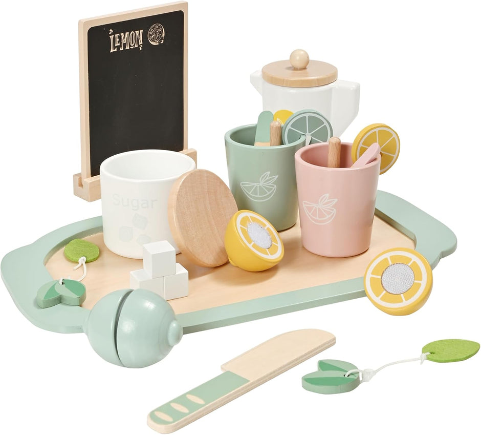 Lemon Tea Party – Juego de Té de Madera con Estilo Refrescante
