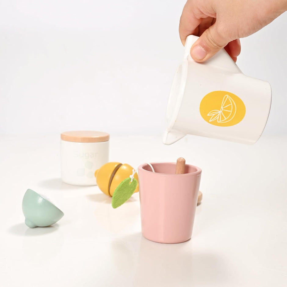 Lemon Tea Party – Juego de Té de Madera con Estilo Refrescante