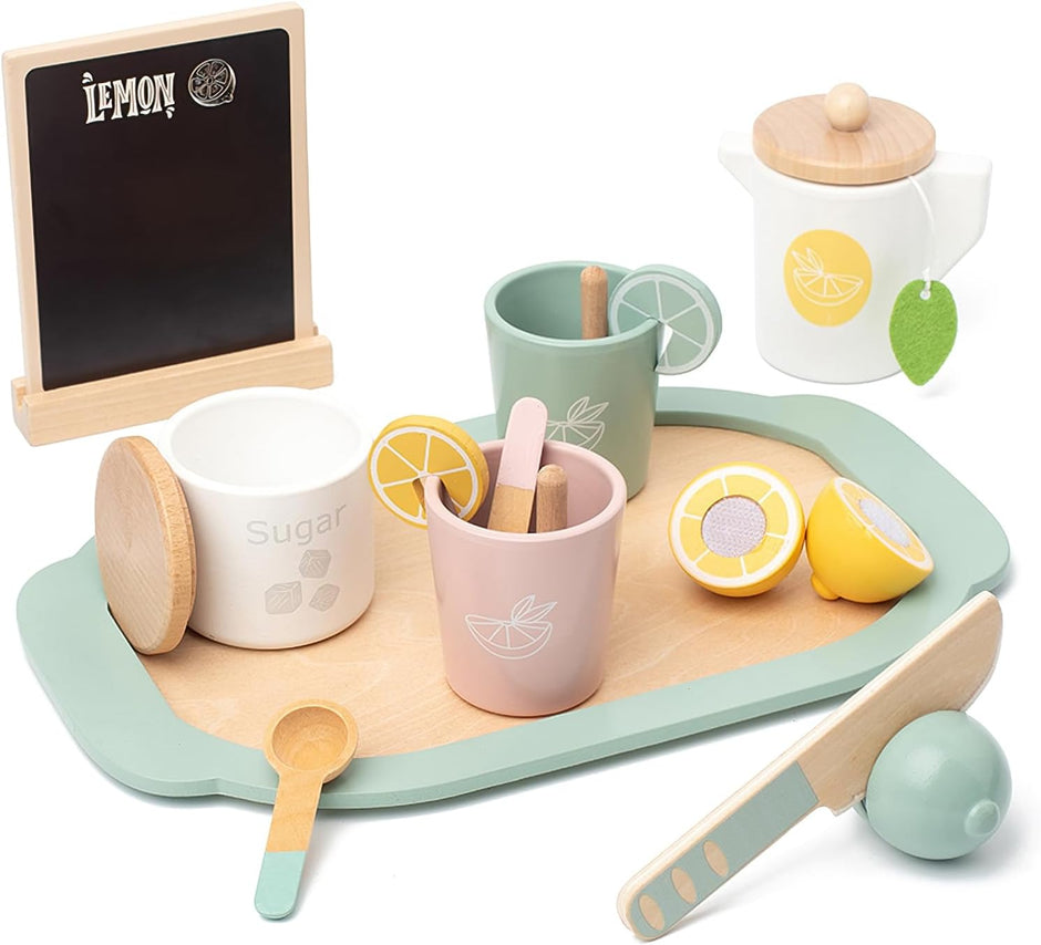 Lemon Tea Party – Juego de Té de Madera con Estilo Refrescante