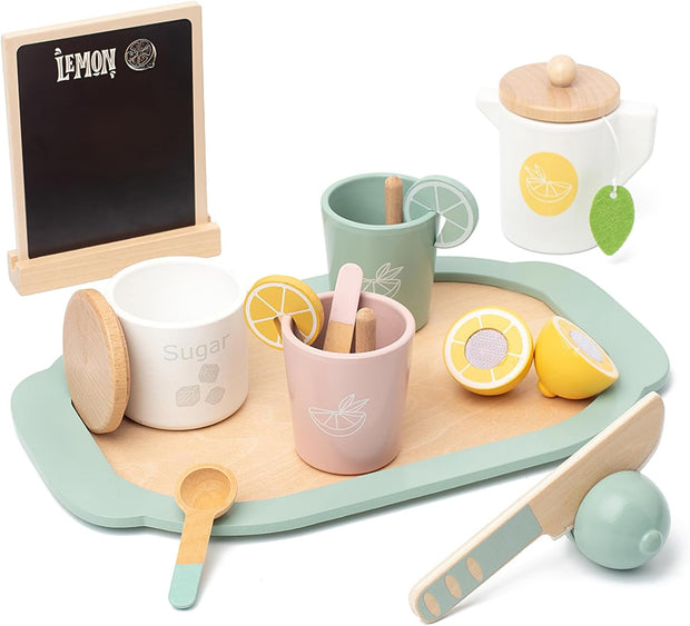 Lemon Tea Party – Juego de Té de Madera con Estilo Refrescante