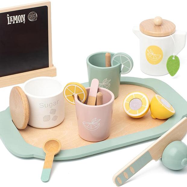 Lemon Tea Party – Juego de Té de Madera con Estilo Refrescante