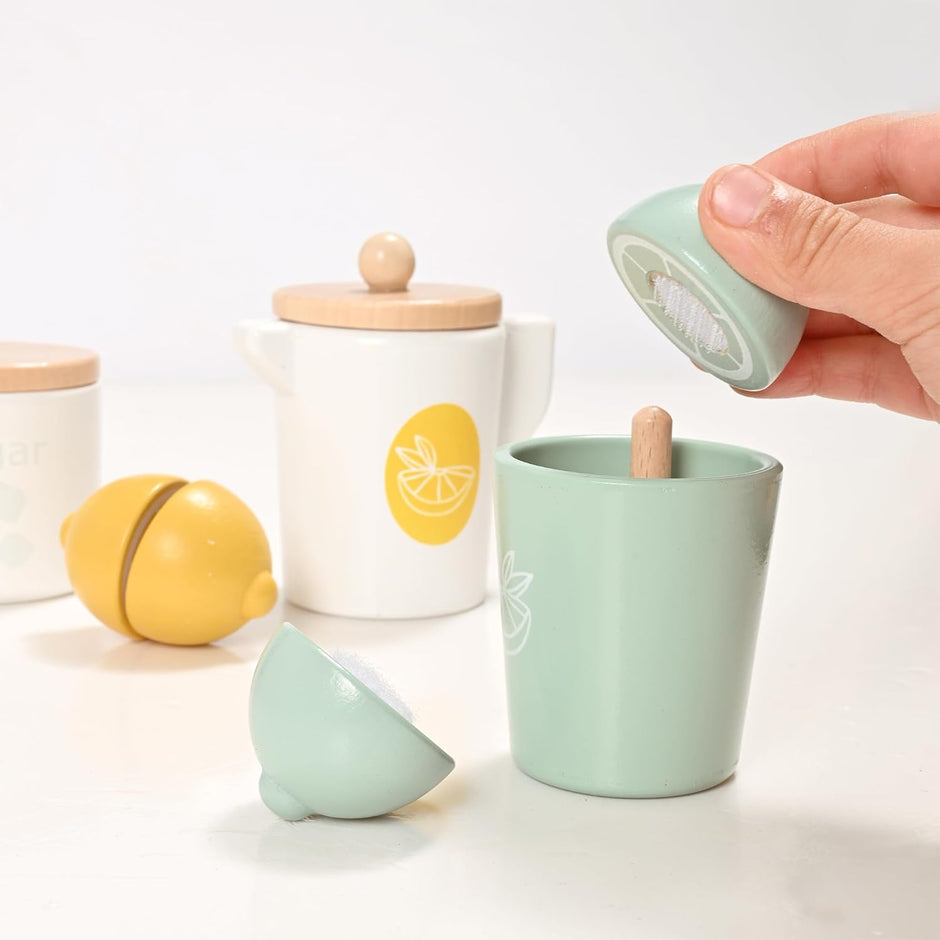 Lemon Tea Party – Juego de Té de Madera con Estilo Refrescante