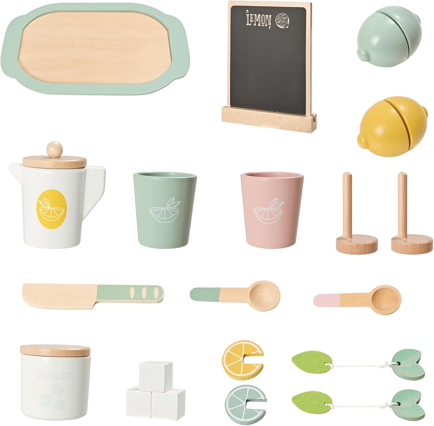 Lemon Tea Party – Juego de Té de Madera con Estilo Refrescante