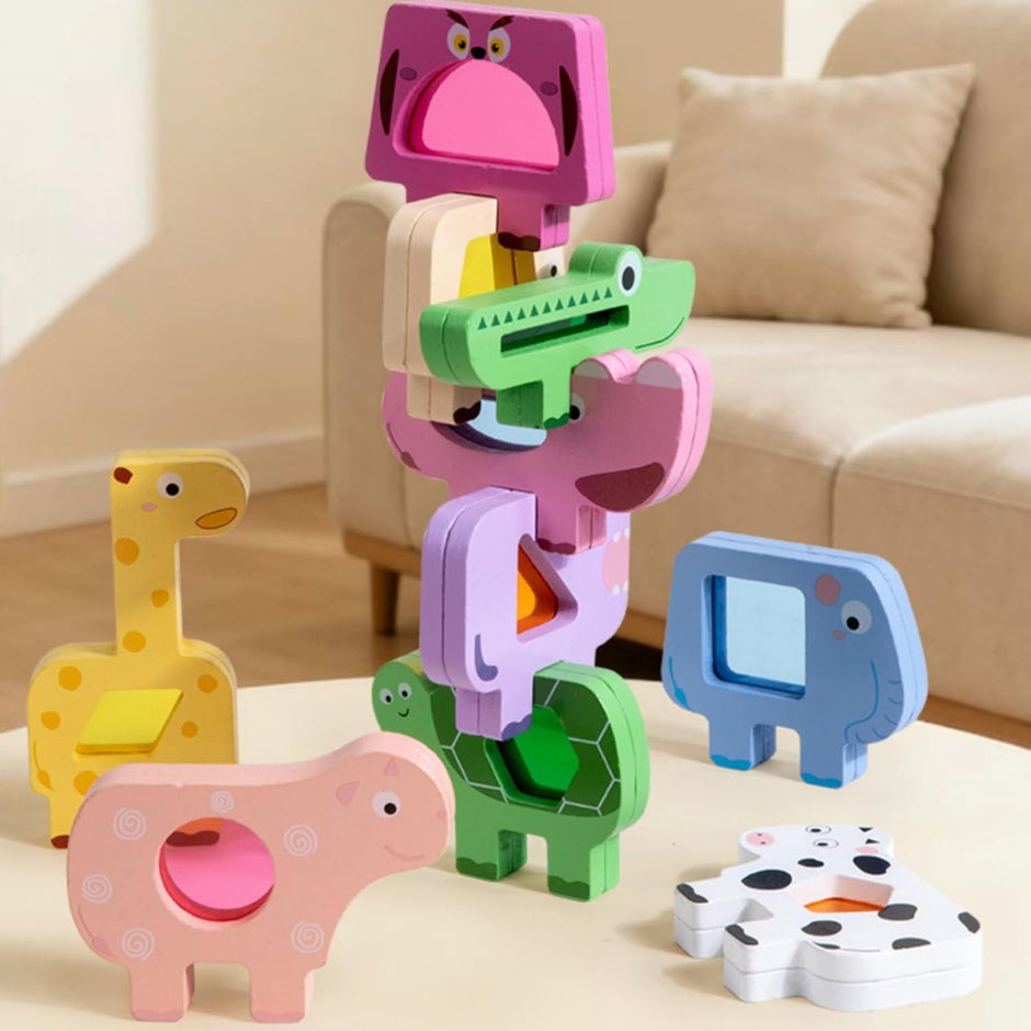 Juego de Equilibrio y Apilamiento – Animales Divertidos
