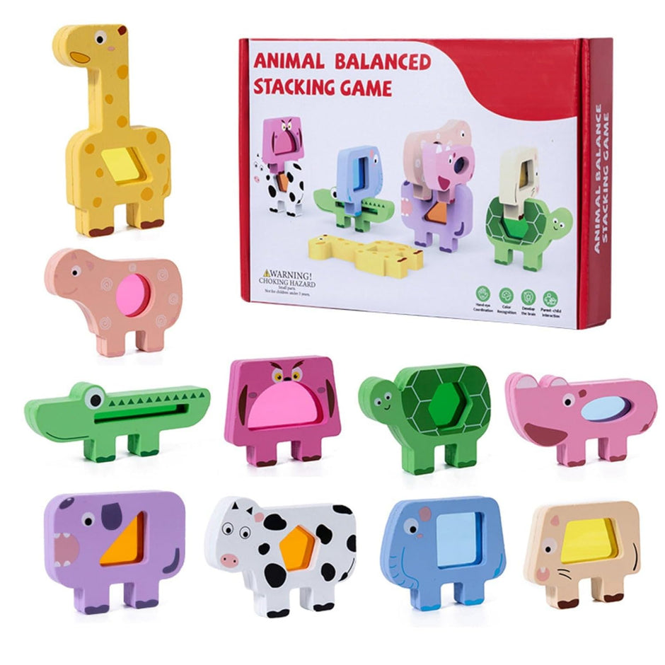 Juego de Equilibrio y Apilamiento – Animales Divertidos