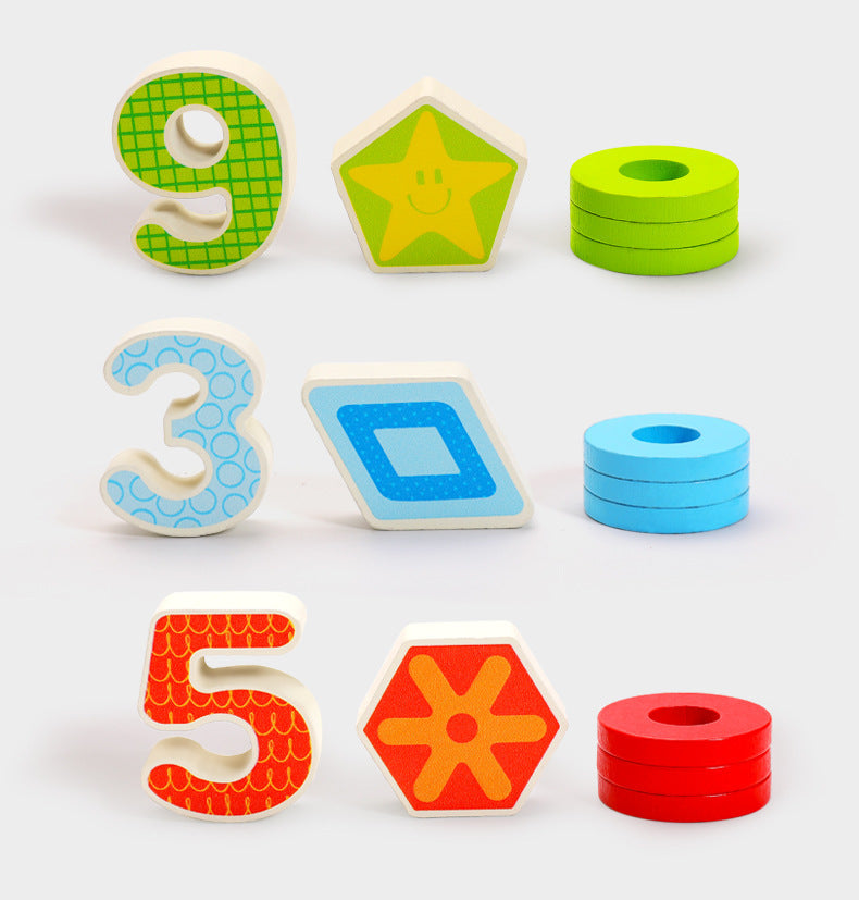 Tablero Educativo Multifuncional de Madera – Pesca, números, formas y clasificación para aprender jugando