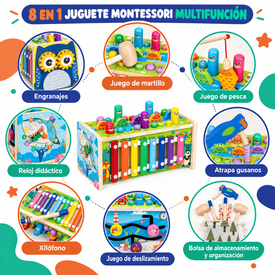 Centro de Actividades Montessori 8 en 1 – Buho Musical