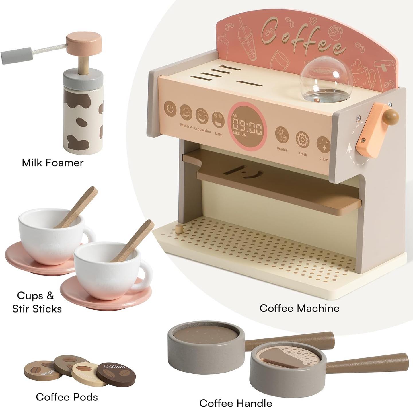 Mini Barista – Máquina de Café de Madera Montessori