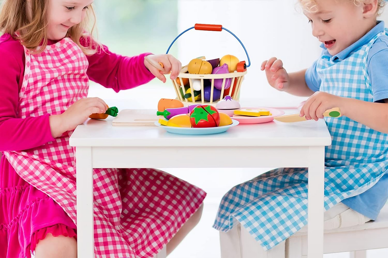 Canasta de Verduras de Madera – ¡A cortar y cocinar jugando!