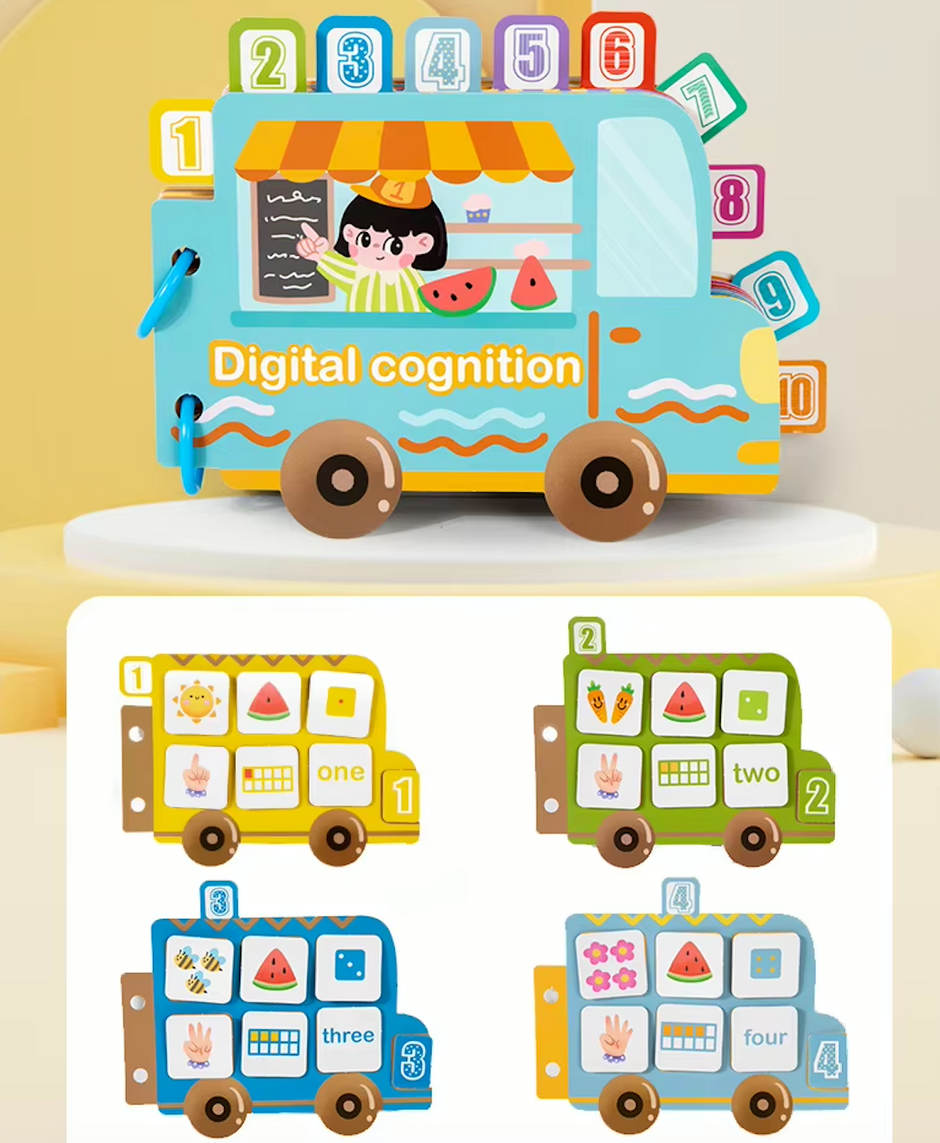 Libro Montessori “Números sobre Ruedas”