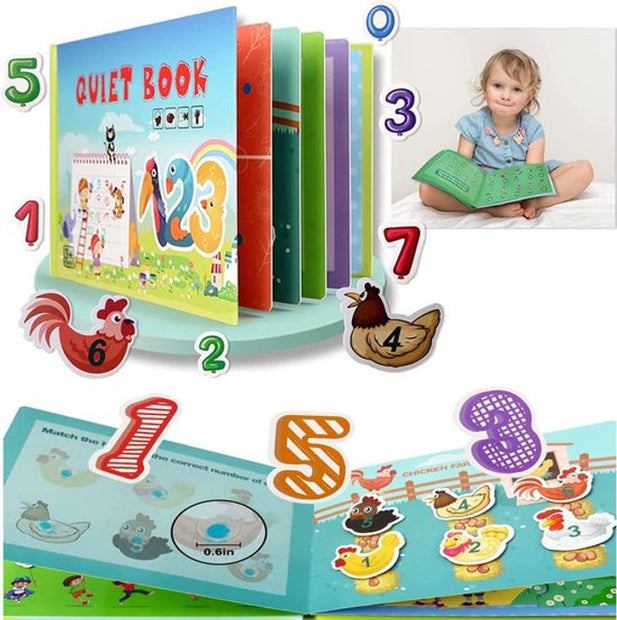 123 Aventuras Numéricas: Libro Interactivo con Velcro para Aprender Jugando