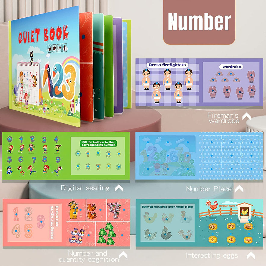 123 Aventuras Numéricas: Libro Interactivo con Velcro para Aprender Jugando