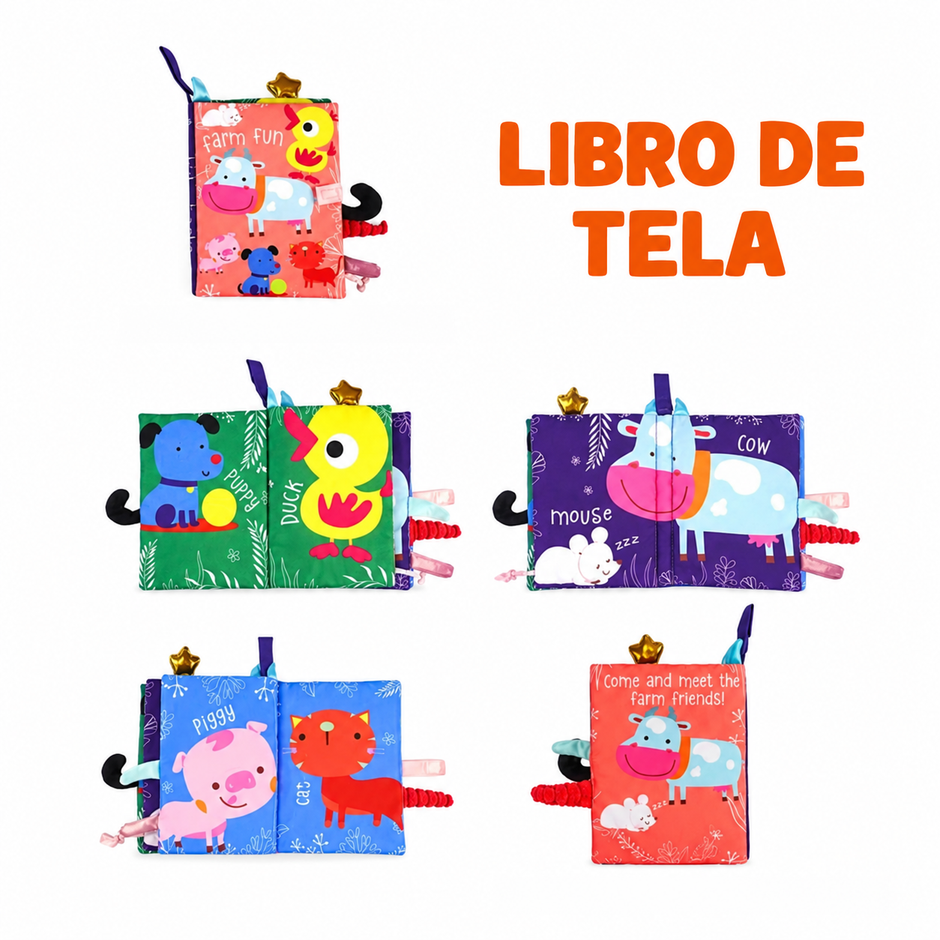 Libro Sensorial de Tela Amigos de la Granja
