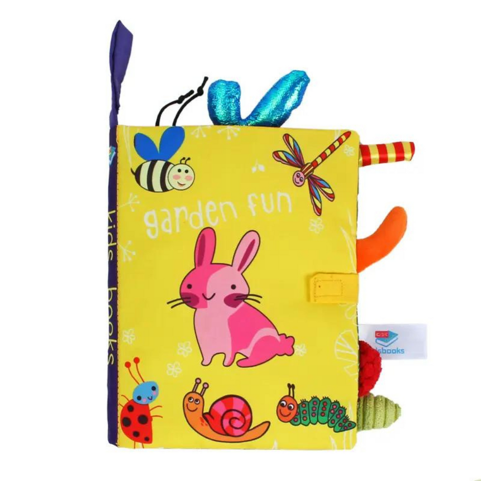 Libro Sensorial de Tela Garden Friends