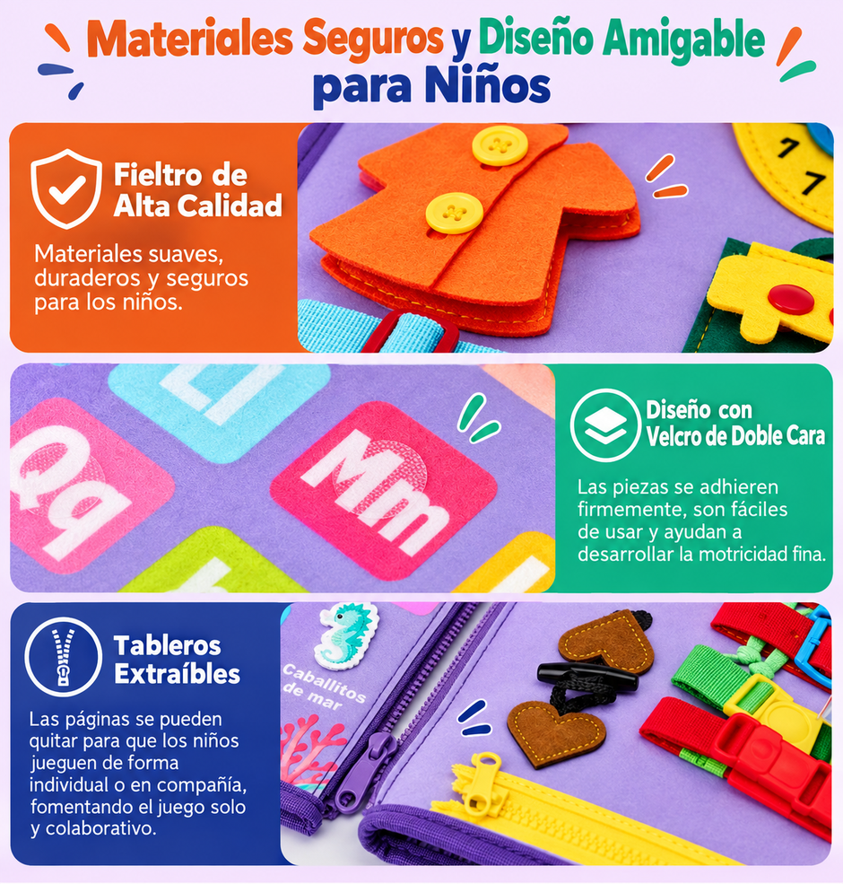 Libro Sensorial Montessori de Sirenas 15+ Actividades