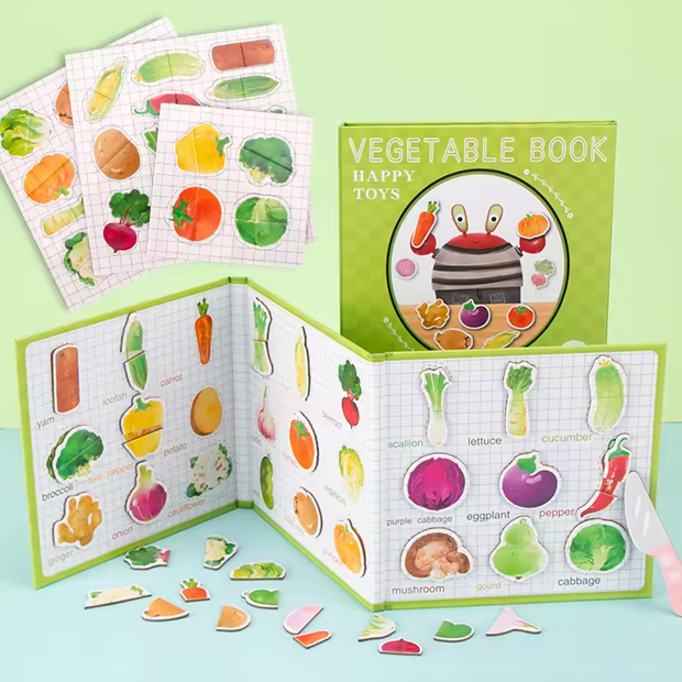 Libro de Vegetales con Velcro – Corto, Juego y Aprendo