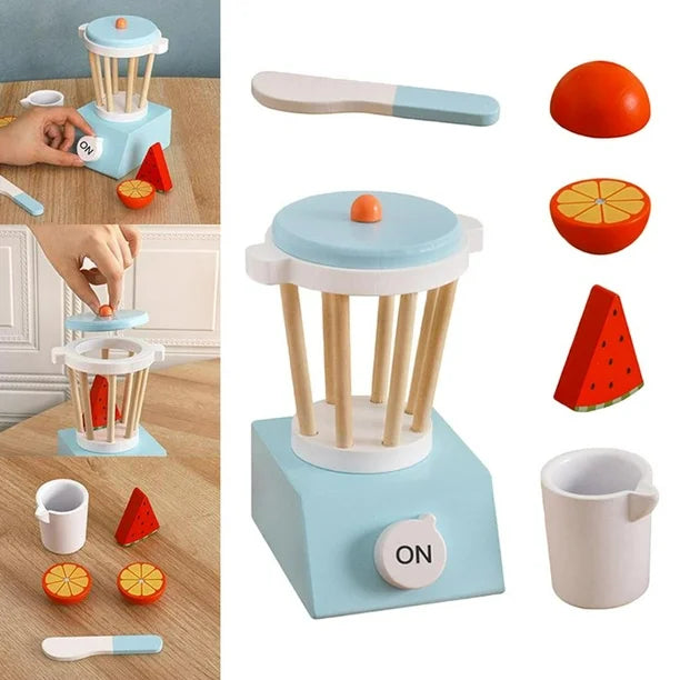 Licuadora de Madera con Frutas Cortables – Juego Montessori para Preparar Batidos