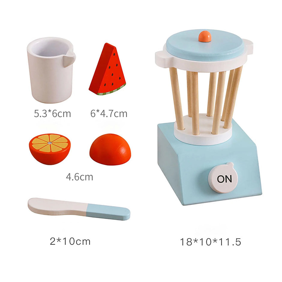 Licuadora de Madera con Frutas Cortables – Juego Montessori para Preparar Batidos