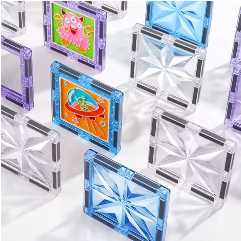 Magnetic Tiles MagnePaint – 58 piezas con pinturas y diseño espacial para crear y personalizar