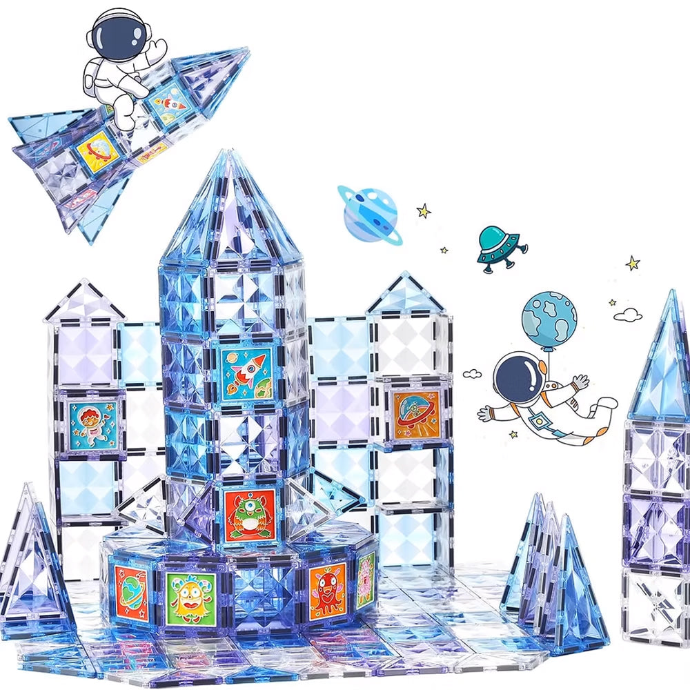 Magnetic Tiles MagnePaint – 58 piezas con pinturas y diseño espacial para crear y personalizar