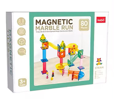Magnetic Tiles Marble Run – 80 piezas para construir circuitos con toboganes