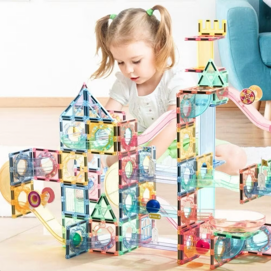 Magnetic Tiles Paradise Run – Construye toboganes, lanza pelotas y deja volar la imaginación (208 piezas)