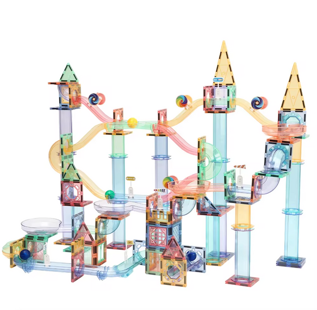 Magnetic Tiles Paradise Run – Construye toboganes, lanza pelotas y deja volar la imaginación (208 piezas)