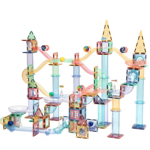 Magnetic Tiles Paradise Run – Construye toboganes, lanza pelotas y deja volar la imaginación (208 piezas)