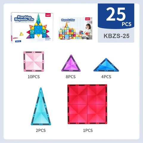 Magnetic MagnaTiles Starshine – 25 piezas para iniciarse en la construcción magnética