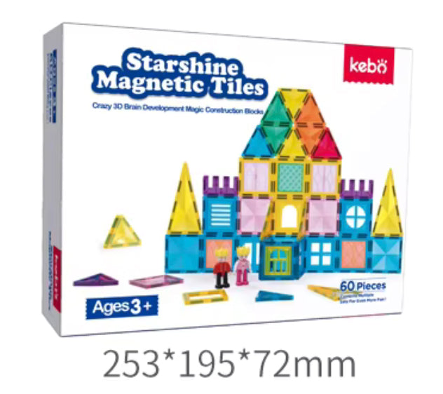 Magnetic Tiles Starshine – 60 piezas para construir castillos con rey y reina