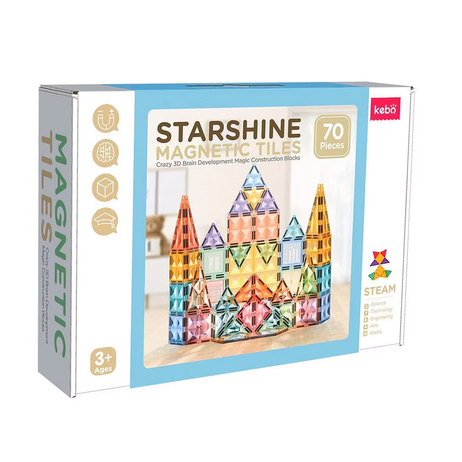 Magnetic Tiles Starshine – 70 piezas para construir y crear sin límites