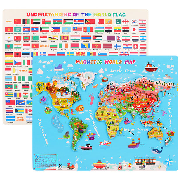 Mapa Mundi Puzzle de Madera – Puzzle educativo por regiones del mundo