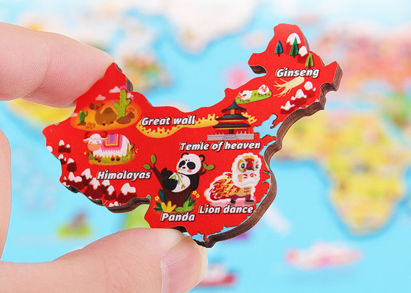 Mapa Mundi Puzzle de Madera – Puzzle educativo por regiones del mundo