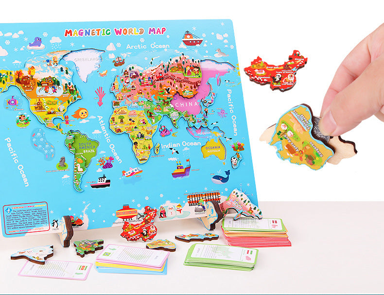 Mapa Mundi Puzzle de Madera – Puzzle educativo por regiones del mundo