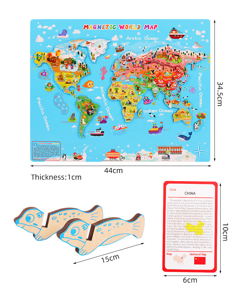 Mapa Mundi Puzzle de Madera – Puzzle educativo por regiones del mundo