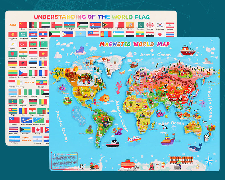 Mapa Mundi Puzzle de Madera – Puzzle educativo por regiones del mundo