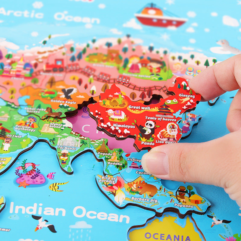 Mapa Mundi Puzzle de Madera – Puzzle educativo por regiones del mundo
