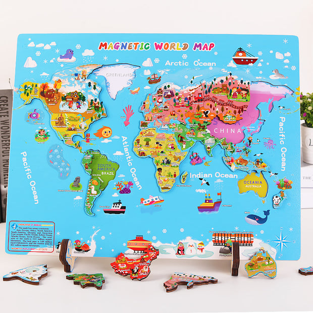 Mapa Mundi Puzzle de Madera – Puzzle educativo por regiones del mundo