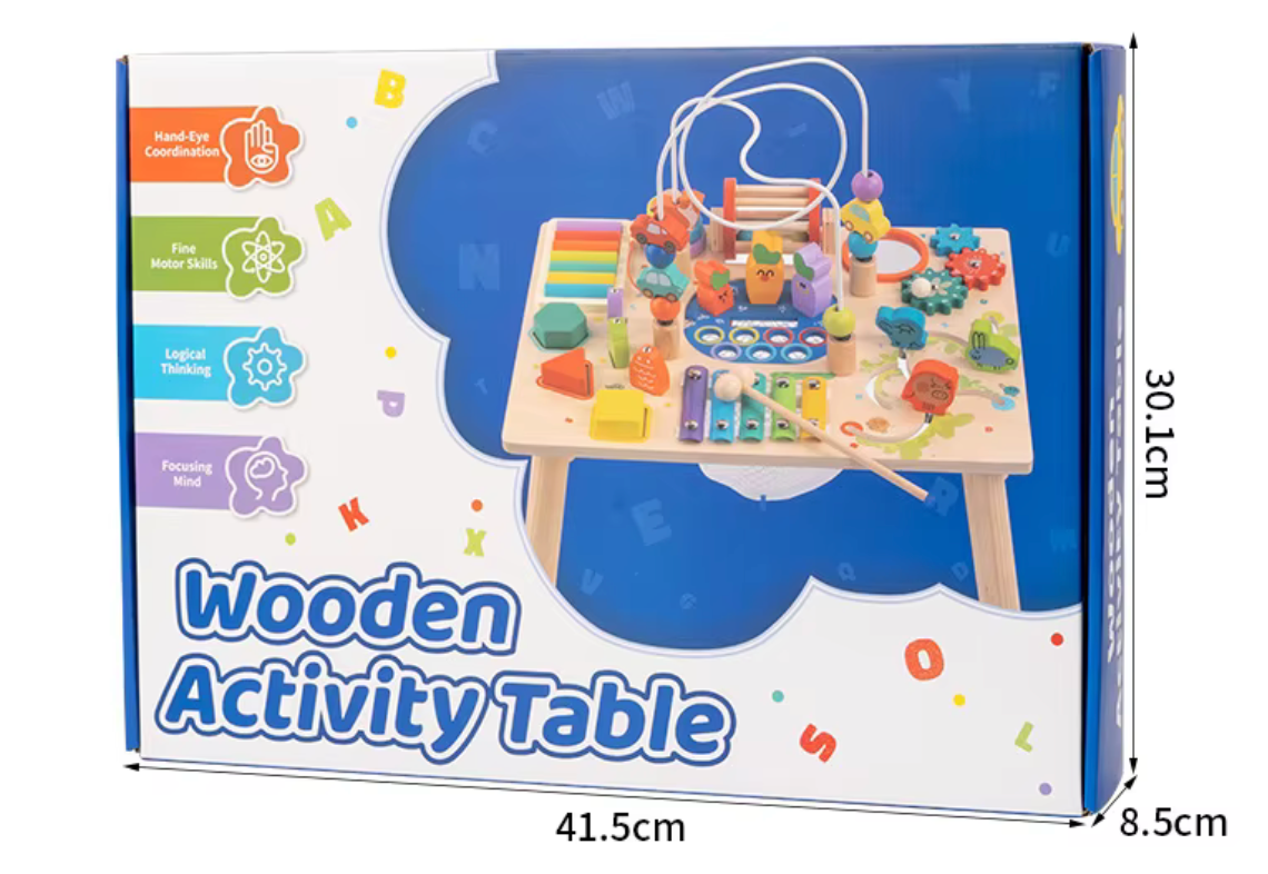 Mesa de Actividades de Madera Pequeños Exploradores