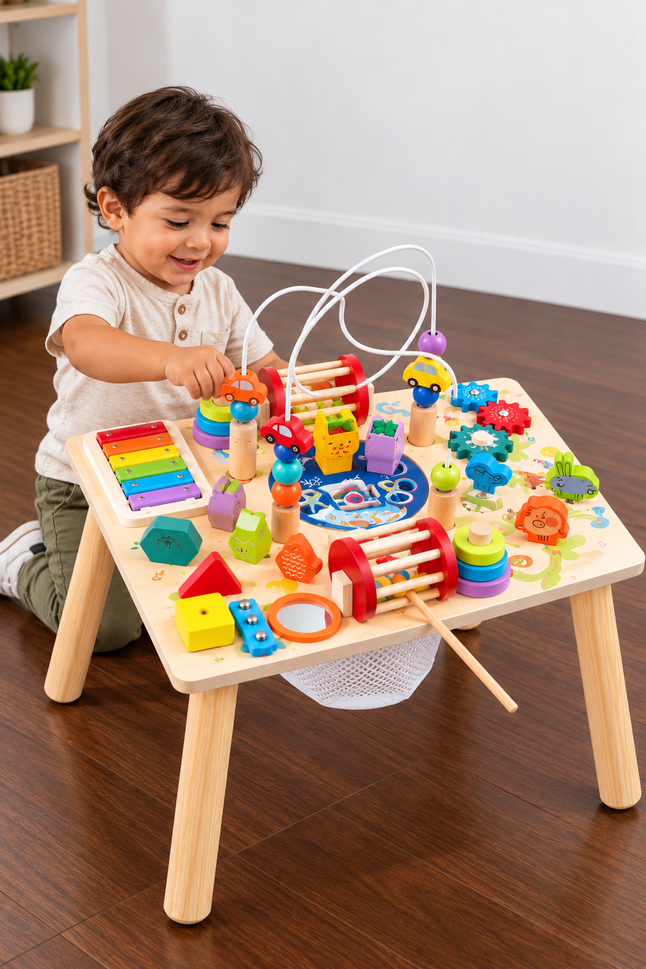 Mesa de Actividades de Madera Pequeños Exploradores