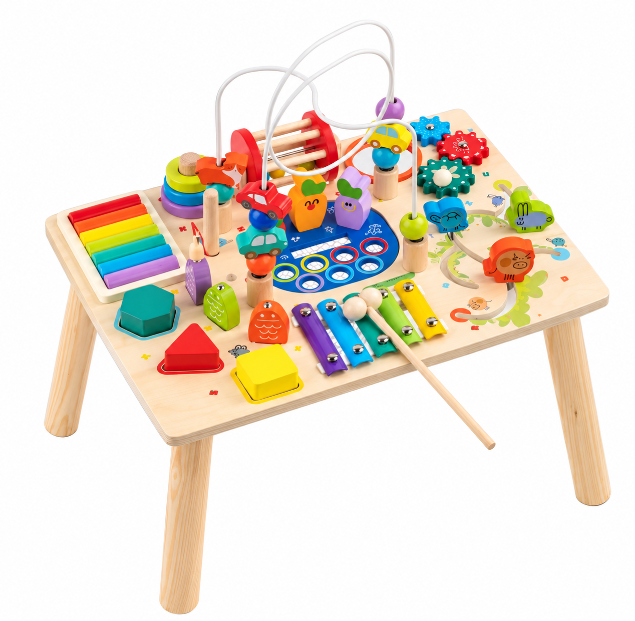 Mesa de Actividades de Madera Pequeños Exploradores