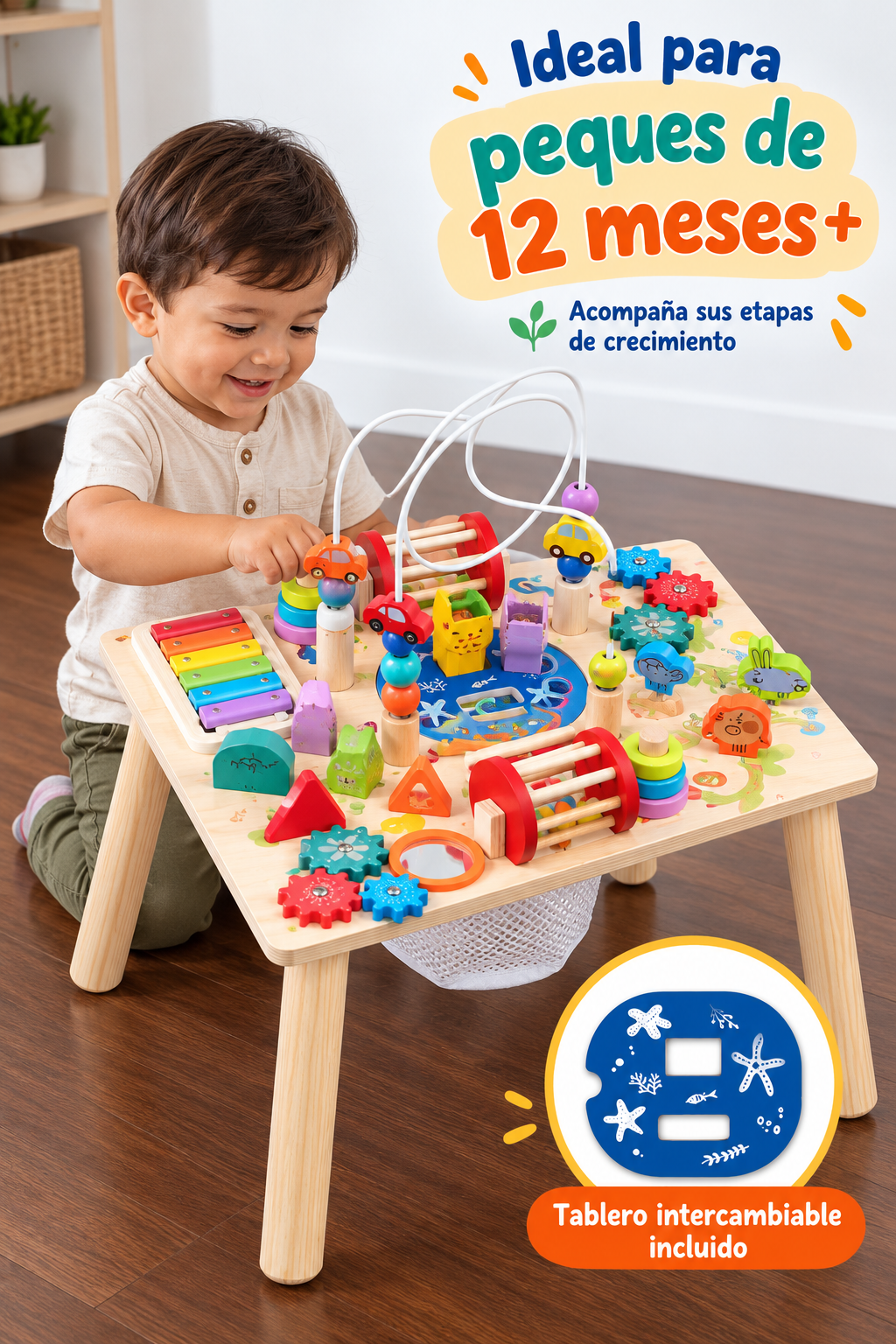 Mesa de Actividades de Madera Pequeños Exploradores