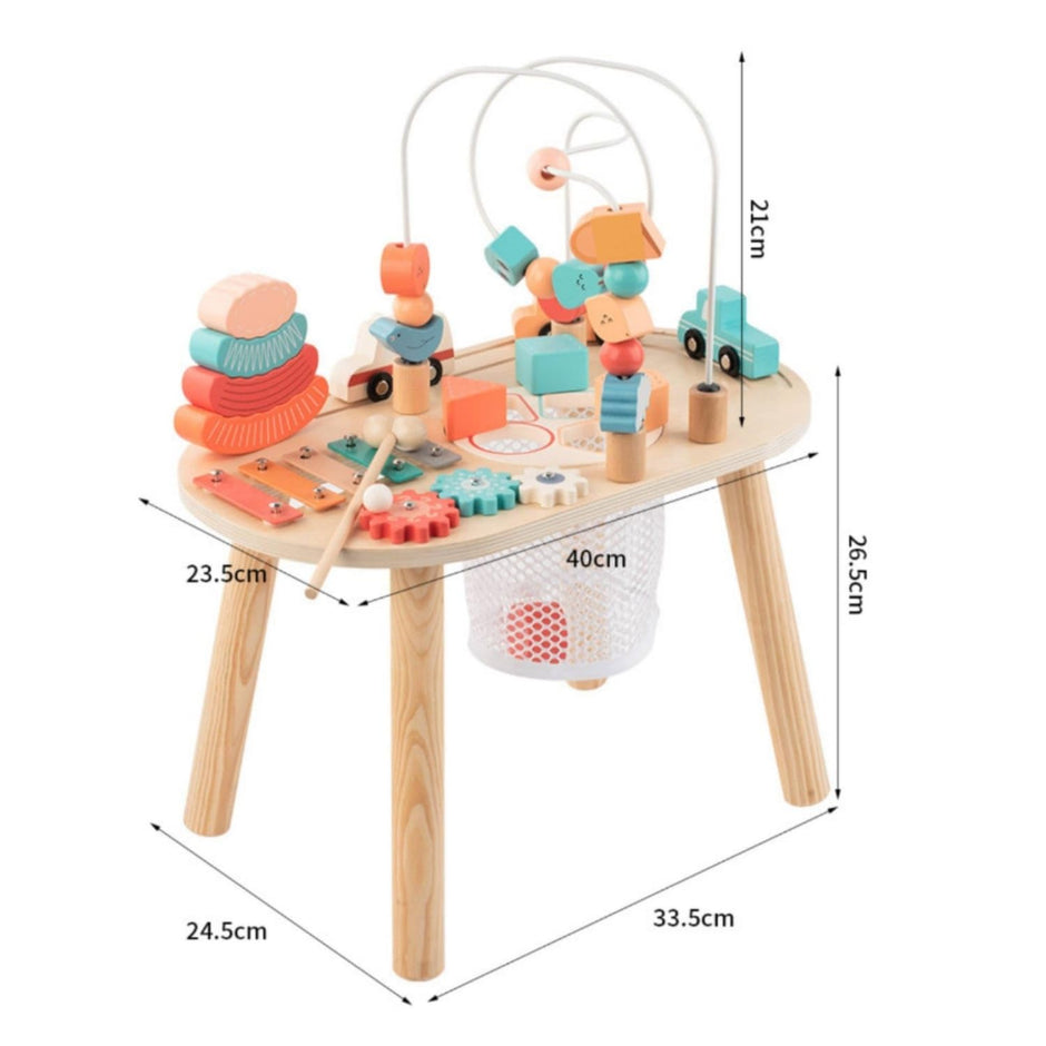 Mesa de Actividades Montessori de Madera – Pequeños Exploradores
