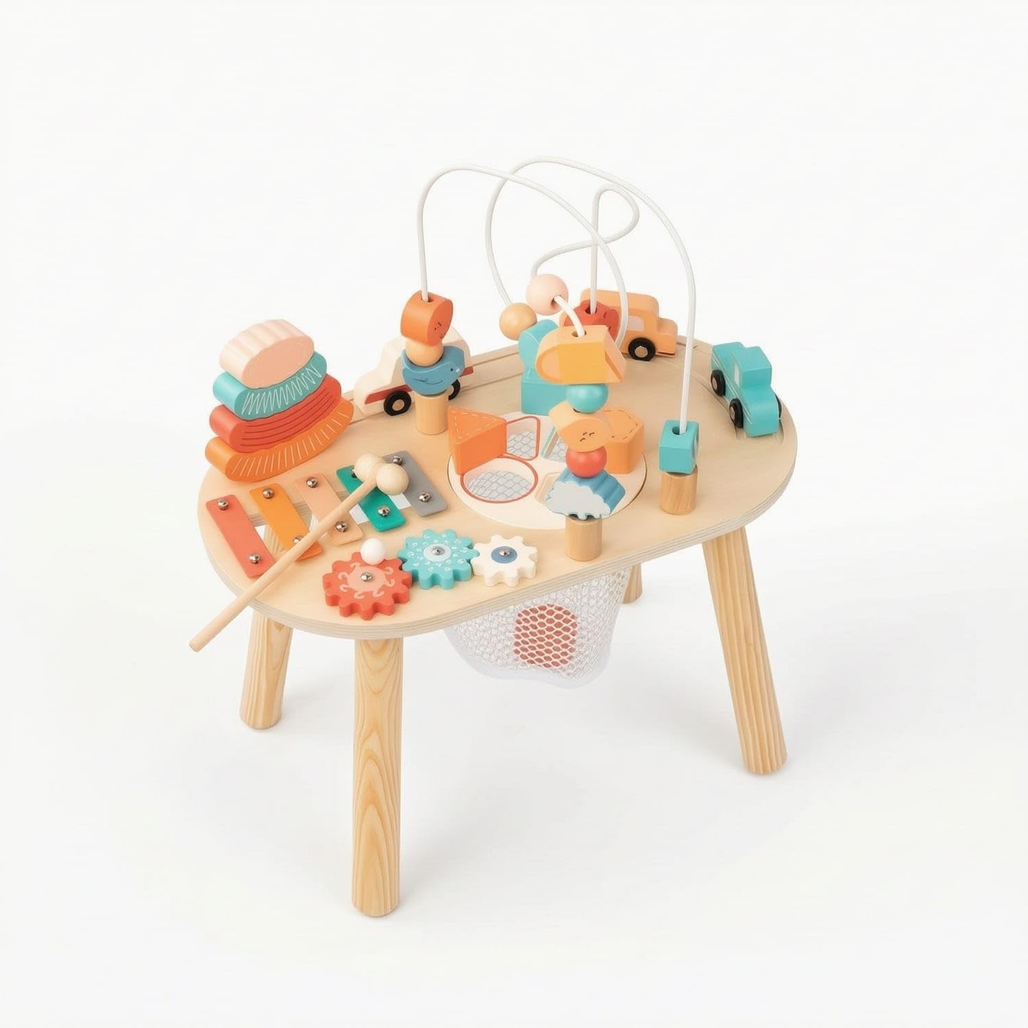 Mesa de Actividades Montessori de Madera – Pequeños Exploradores