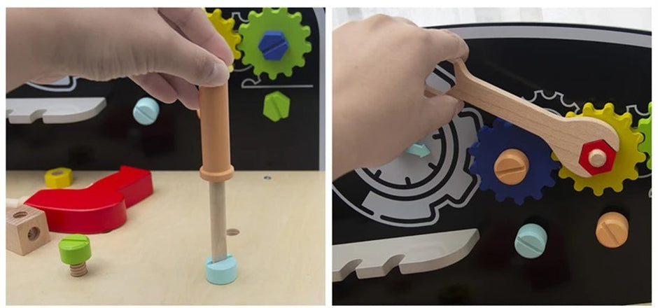 Mega Mesa de Herramientas de Madera – Taller de Construcción Grande y Realista para Niños